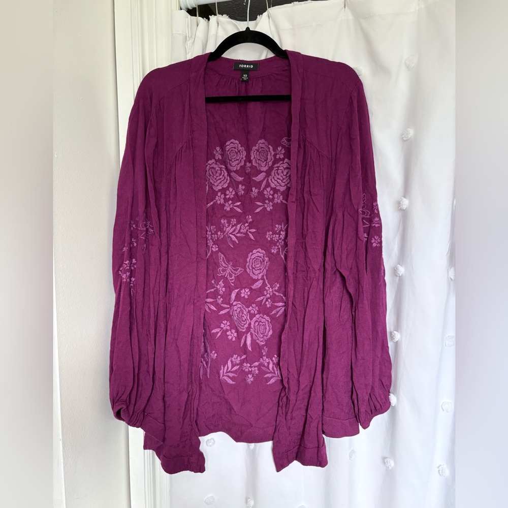 Embroidered Torrid Kimono Top